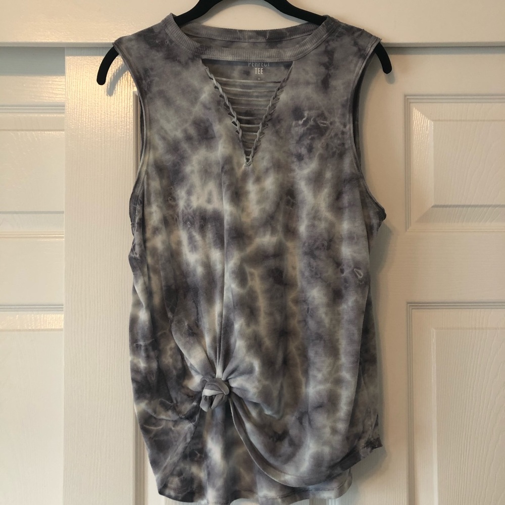 SO Grey Tie Dye Tank Top